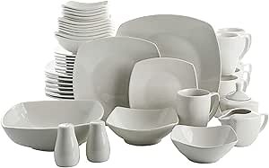 Gibson Home Zen Buffetware 39 Piece Dinnerware Set , White
