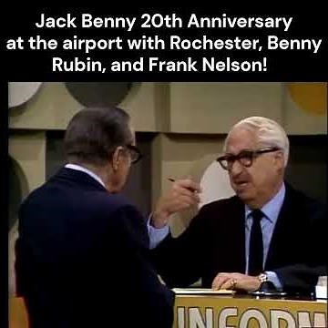 Jack Benny 20th Anniversary at airport with Rochester, Benny Rubin, & Frank Nelson #funny #comedy