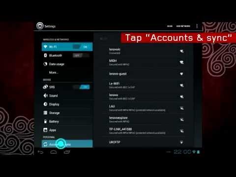 Lenovo IdeaTab S2109A (S2109) - Set up your Google accounts
