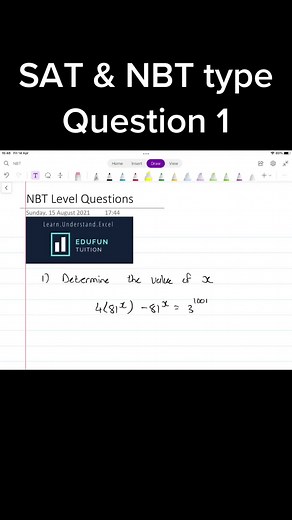 SAT & NBT type Questions. Check out website & courses on our instagram page. #fyp #maths #SAT #NBT #matric