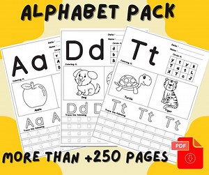 Kids First Alphabet Coloring Book Pack, Printable Alphabet Numbers Coloring Pages, Educational Abc Coloring Pages, First Birthday Gift, - Etsy