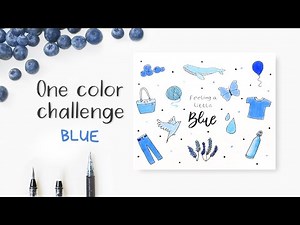 Everything Blue | One color doodle challenge series | How to draw blue objects