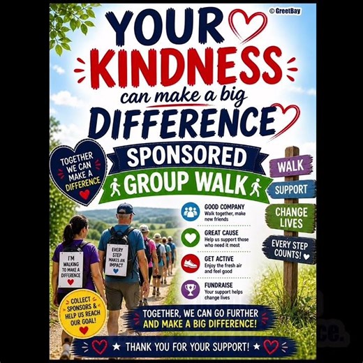 Charity Sponsored Walk Fundraiser – Promote Your Event with a Video Message
