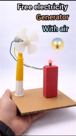 Free Electricity from Air | Wind Turbine Science Project | Ghar Par Bijli Kaise Banaye #shorts