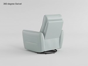 Lazzara Bradford Dark Blue Leather Manual Swivel Glider Recliner 9713DBU-1SW