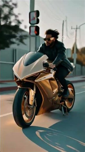 The Weeknd driving a gold ''Tesla motorcycle" #meta #metai #theweeknd #creative #creativity