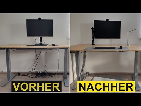 Height-adjustable desk: the right cable management