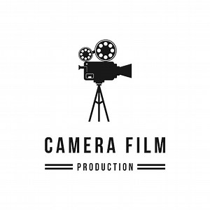 Premium Vector | Video camera icon film production logo design silhouette vector template