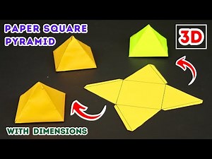 DIY 3D Paper Square Pyramid Shapes | 3D Geometrical Models | 3D Math Shapes for School Project #diy