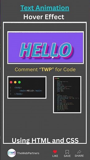 Create a Professional Animated Text Hover Effect | HTML and CSS #html #css