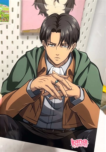 Custom Anime Glass Painting of Levi Ackerman