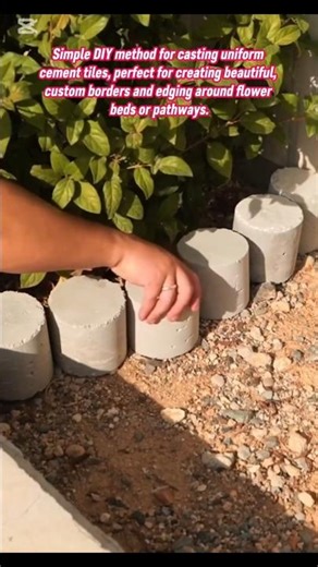 DIY Garden Border Tiles: Decorative Cement Edging for Flower Beds #diy #garden #gardening #home #how