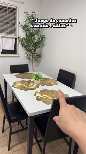 Juego de comedor 4 sillas: oferta casi 50% con mesa mármol