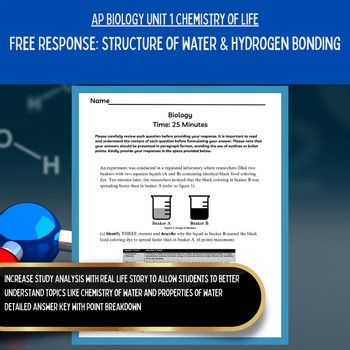 AP Biology Curriculum | Unit 1 Free Response FRQ  Scoring Rubric | Water