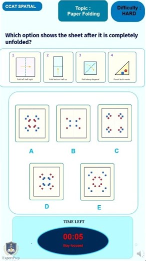 CCAT Paper Folding Challenge | Solve in 24 Seconds! #criteriacognitiveaptitudetest #ccat