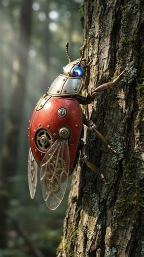 InShot Robotic Ladybug Crawling in a Realistic Natural Environment | Futuristic Insect 145646631