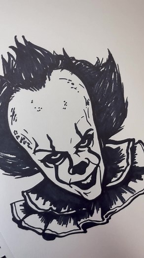 Pennywise drawing tutorial step by step 🙇🏻‍♂️🎈 #fyp #art #drawing #pennywise #it #howtodraw