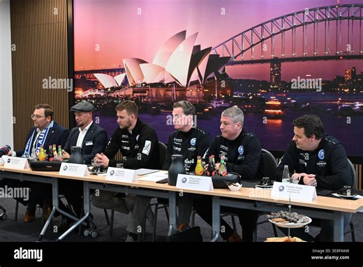 April 13, 2026, Radevormwald, sport+ seminarcenter, GER, DAIKIN HBL, BHC06 - PK regulations prohibit any use of photographs as image sequences and/or quasi-video In the picture, Mayor Dejan Vujinovic, Cluster Manager Dennis Blaschke, Sports Director Fabia Stock Photo - Alamy