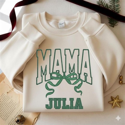Custom Name Mama Applique Embroidery Design, Bow, Holiday Stitch (design Download), Mama Applique Embroidery Design, Mama Design Embroidery. - Etsy