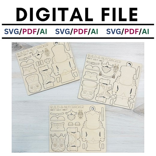Christmas Ornament, Pop-out Kids DIY Craft Kit, SVG, Nutcrackers, Digital File, Glowforge, Laser Crafts - Etsy