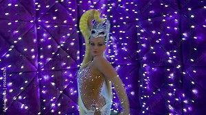 Beautiful blonde girl and python