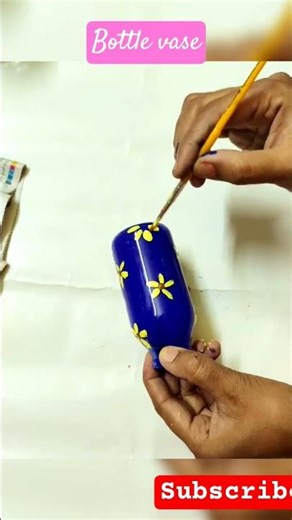 Diy#Bottle Vase # Paper Flower Vase 🌸Home Decor #Craft Ideas#shorts#bottle art#short vodeo#artist