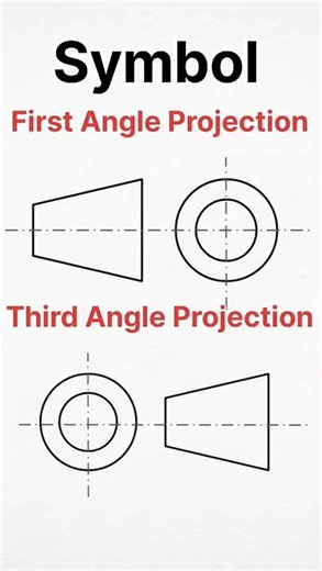 First and Third Angle projection symbol | #projection #symbols #shorts