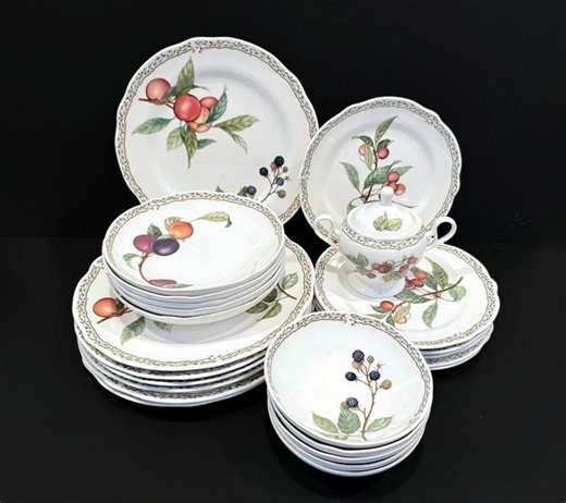 YOUR CHOICE Noritake "royal Orchard" Colorful Fruit, Scalloped Rim, Circa 1989 - 2002, Dinner Plates, Salad Plates, Bowls, Lidded Sugar Bowl - Etsy