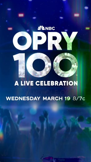 The countdown is on. Get ready for a night of magic, music, and memories. Tune in for Opry 100: A Live Celebration at 8/7c on NBC and Peacock TV. | Grand Ole Opry