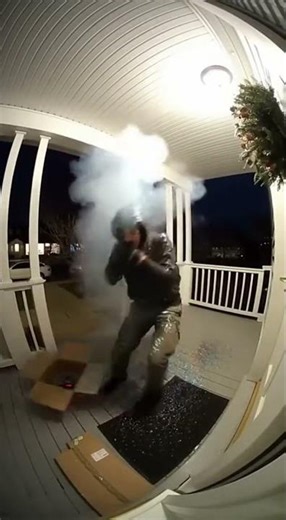 Glitter Cloud Explosion Sends Package Thief Running