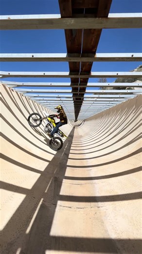 Half pipe on a dirtbike