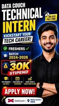 🔥 DataCouch Hiring Interns For 2025 | Freshers Eligible ✅ ₹30K Stipend 💰 | Apply Now 🚀