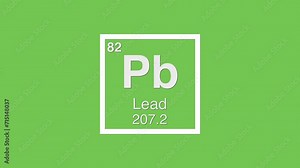 82 Lead pb white title element graphic periodic table chroma green screen