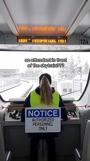 See an attendant in front of the SkyTrain? Here’s why! Snow or ice can trigger the intrusion detection system, which monitors tracks for obstructions, and lead to trains emergency braking. To limit this, attendants are positioned at platform level in the station and onboard trains to actively monitor the tracks for obstructions. Check out our winter travel guide at translink.ca/winterconditions. #MyTransLink #Winter #SkyTrain | TransLink