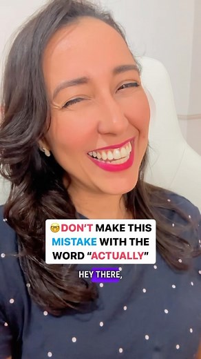 🤦🏽‍♀️ This is actually very common! Don’t make this mistake with the word “actually” 🥳 Post one example in the comments💙 🤩 get my study plan cycle. Link in bio 💙 follow me for weekly tips ✅ If you don’t know me very well, I am teacher Prix and I help pre-intermediate speakers to go from stuck to speaking in 6 months. 🤔Actually means “in fact”. It is often used before introducing a comment or a statement that is well “true” or a fact I heard teacher Prix is Mexican. Oh, actually, she is Br