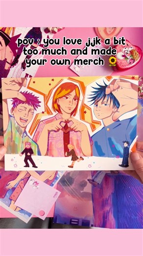 the license I’ve drawn the most 🤗 and it’s all on Etsy! most of it won’t be printed again to make room for new stuff 🎀 — #animefanart #jjk #jujutsukaisenfanart #animegirl #animemerch