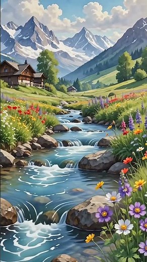 Beautiful Nature Wallpaper 🌸 4K Relaxing Scenery | Peaceful Mountain View 🏔️ #shorts