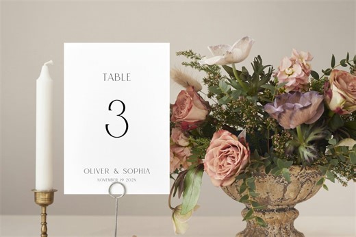 Editorial Wedding Table Number Template: Minimalist Black & White Design (canva Editable, Instant Download), EC26 - Etsy
