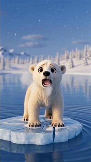 Tiny Polar Bear Cub Lost in the Snow… Will He Find His Mom? 😢🐻‍❄️