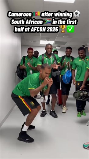 🇿🇦 South Africa 0-1 Cameroon 🇨🇲 - Cameroon celebration after winning the first half of South Africa vs Cameroon at AFCON 2025 #AFCON2025 #SouthAfricavsCameroon #morocco2025 #southafrica #cameroon RSA vs CMR Cameroon vs South Africa match