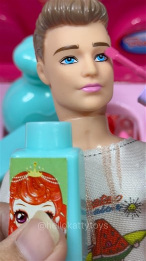 Cute Pink barbie kitchen Makeup Set Toys, Satisfying With Unboxing ASMR Video #barbieworld #elsa