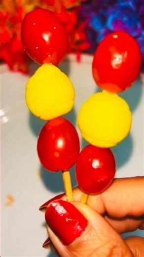 Wow Yellow Center Fruit Red Cherry Candy Stick lollipop 🍡#shorts #youtubeshorts