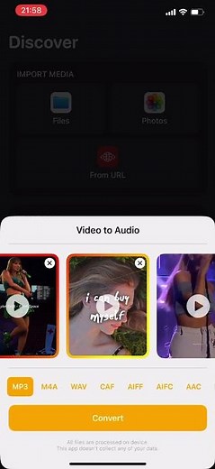 Mp3 Convertly: Video to audio