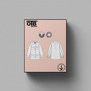 OTB Collared Utility Jacket Vector Flat Technical Drawing Illustration Classic Blank Sketch Mock-up Template Design Tech Pack Cad - Etsy Australia