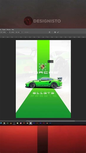 Minimalist Porsche 911 GT3 "Green Speed" Poster
