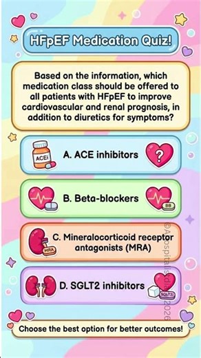 Heart Failure HFpEF Questions/ HFpEF medications /Cardiology Questions #usmle #SGLT2 #meded #shorts