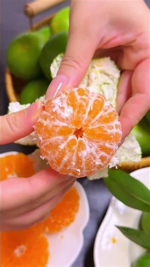 The Most Relaxing Citrus ASMR Effortlessly Peeling Fresh Green Tangerines!