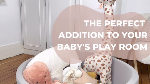 Soft Ball Pit for Toddlers and Babies 35.5 in - Durable Foam Ball Pit for Babies and Toddlers - Balls NOT Included - Grey - Toodly