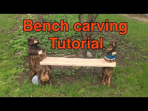 Chainsaw carving a bench tutorial!
