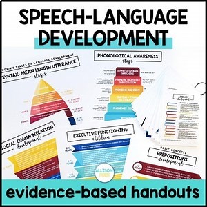 Speech Therapy Development Charts, Handouts, and Developmental Milestones